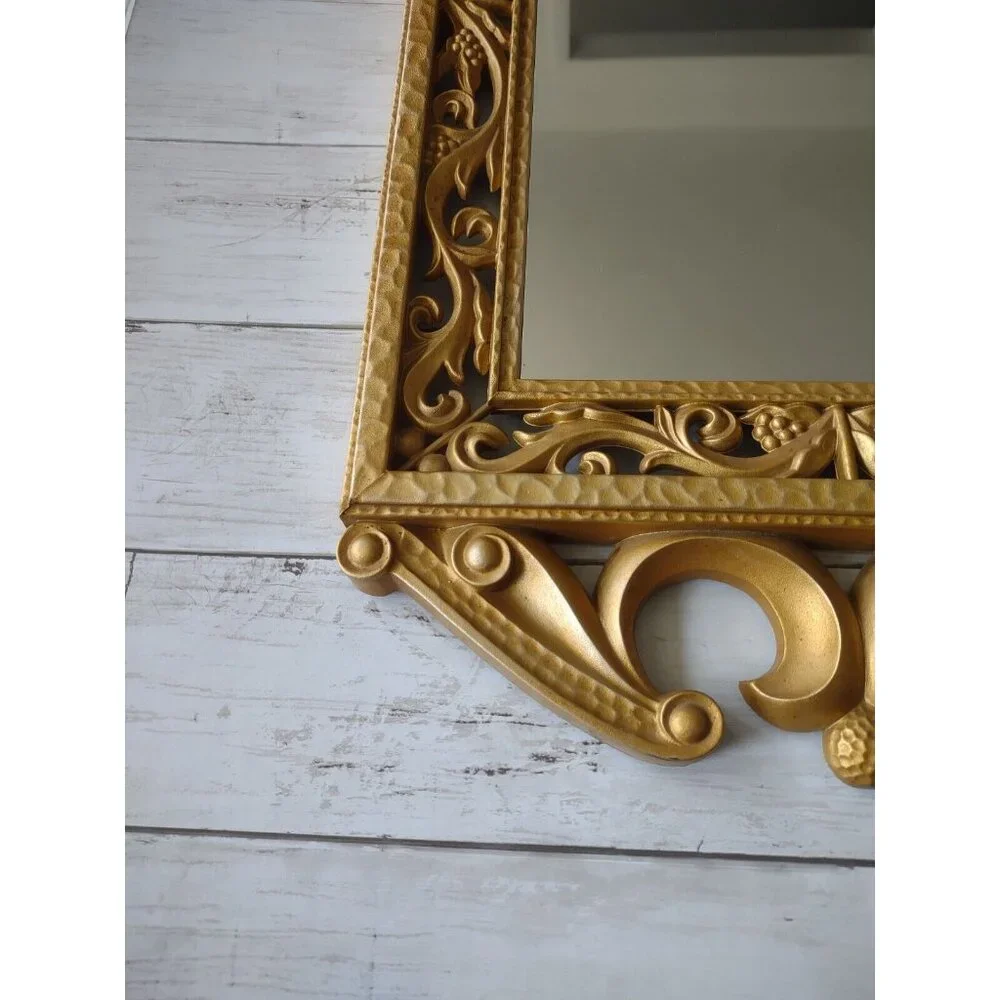 Vintage 1970s 1980s Ornate Gold Tone Hollywood Regency 26x13
